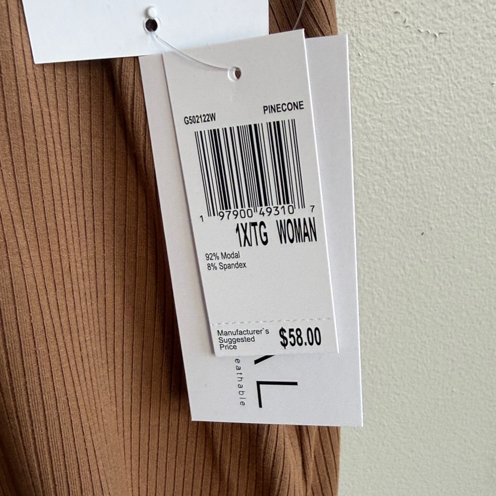 Magaschoni Tan Ribbed Knit Top - Picture 3 of 5